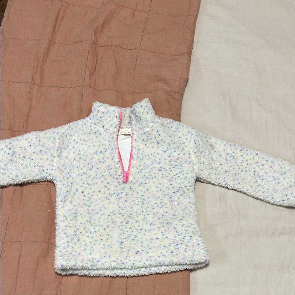 Crewcuts Fleece Pullover with Pink Zipper